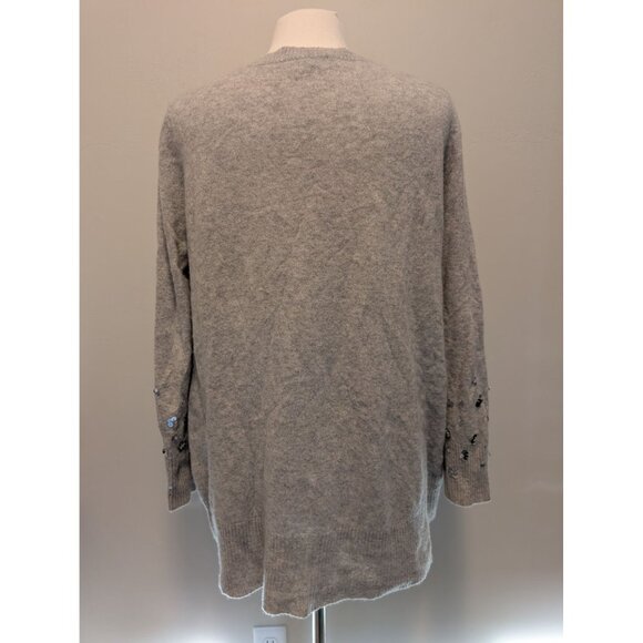 Charter Club Luxury Cashmere Sweater With Sequin Embellishments Gray L Corpcore - Picture 2 of 3